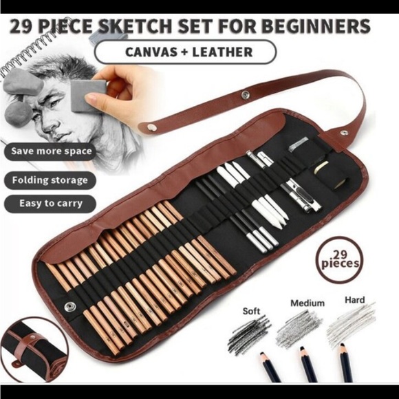 29 pcs drawing sketch pencil set with canvas roll - Picture 8 of 11
